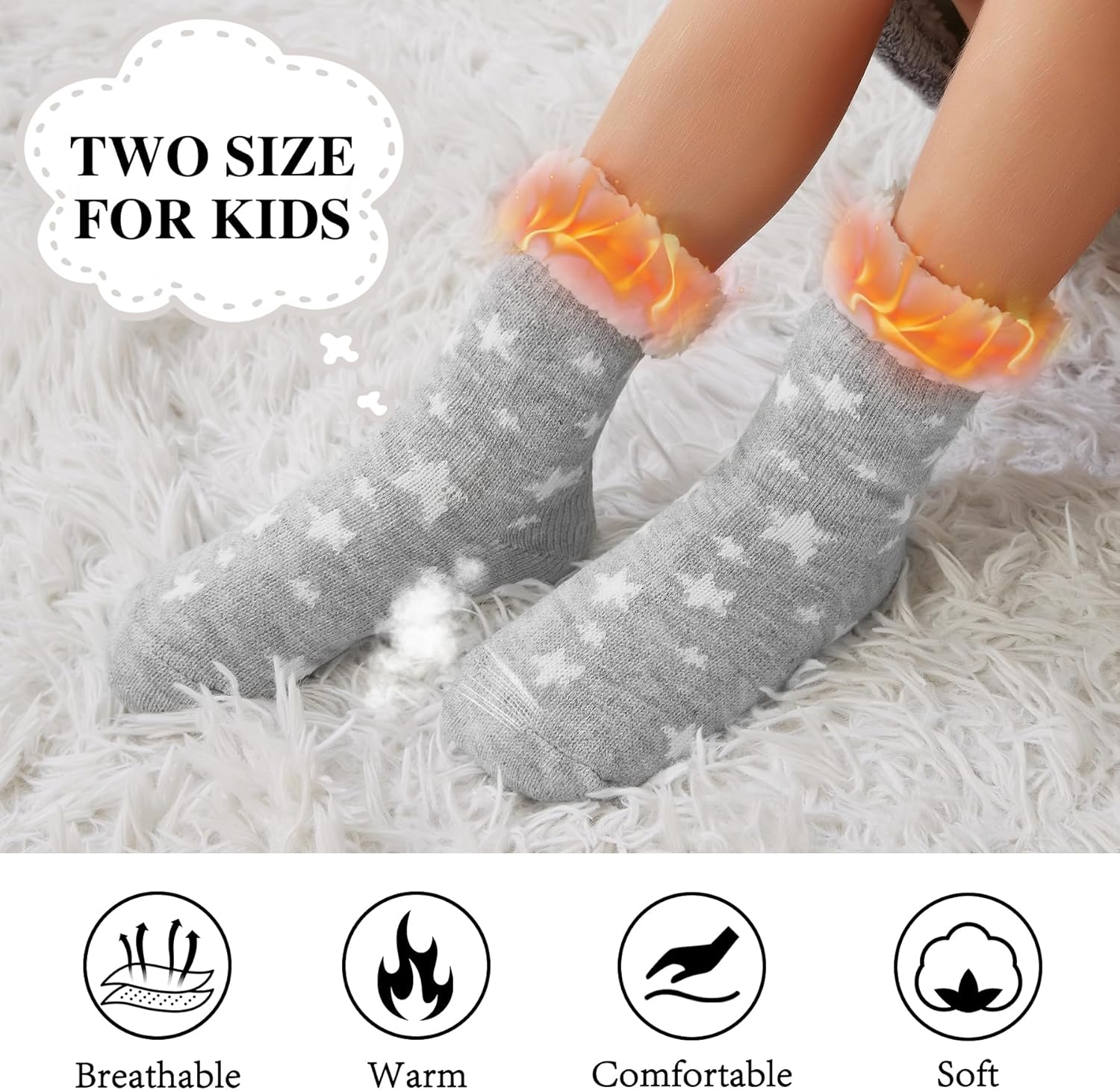 Cozy Fuzzy Slipper Socks for Kids