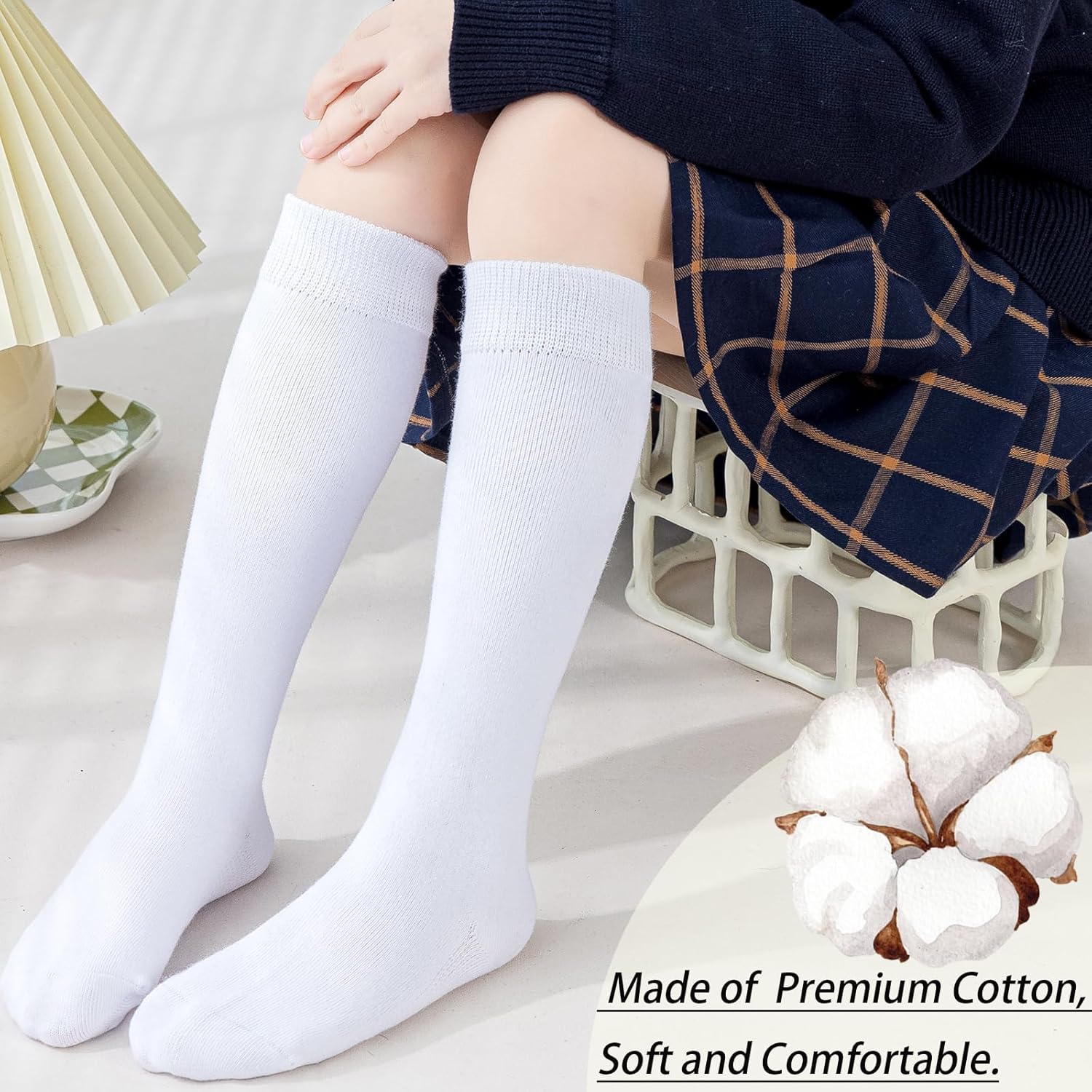 Mini Angel Girls Knee High Socks 35 Pack Cotton Seamless