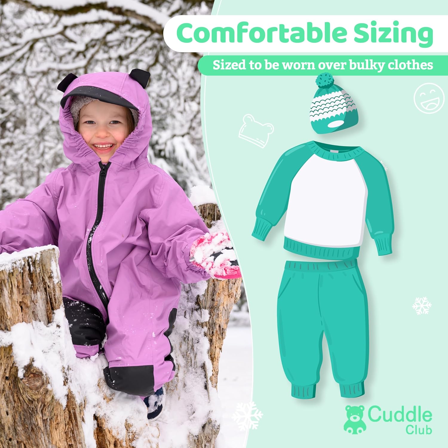 Cuddle Club Kids Muddy Buddy Waterproof Rain Suit One-Piece