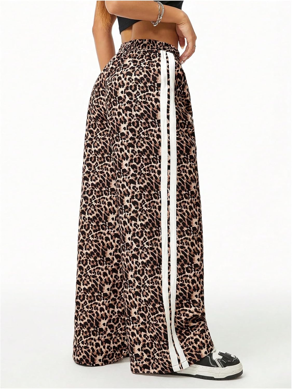 SHENHE Girls Y2k Leopard Print Pants