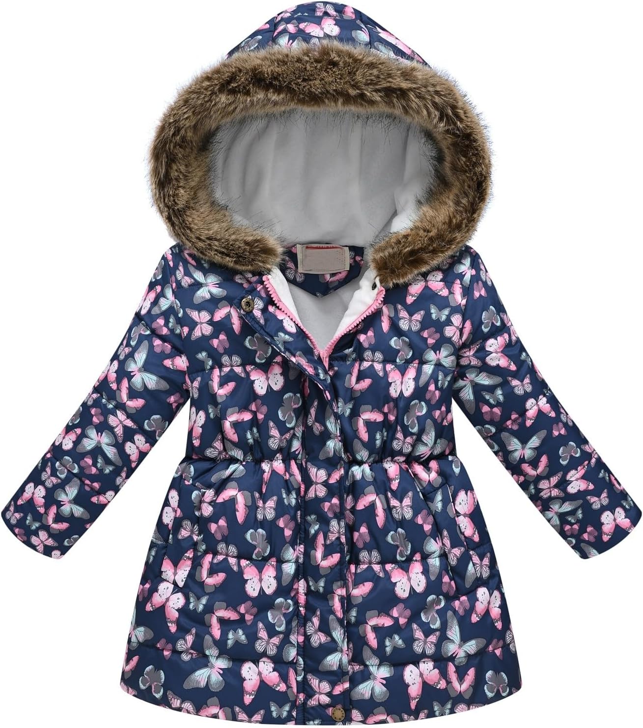 Thick Warm Down offic Print Puffer Jacket