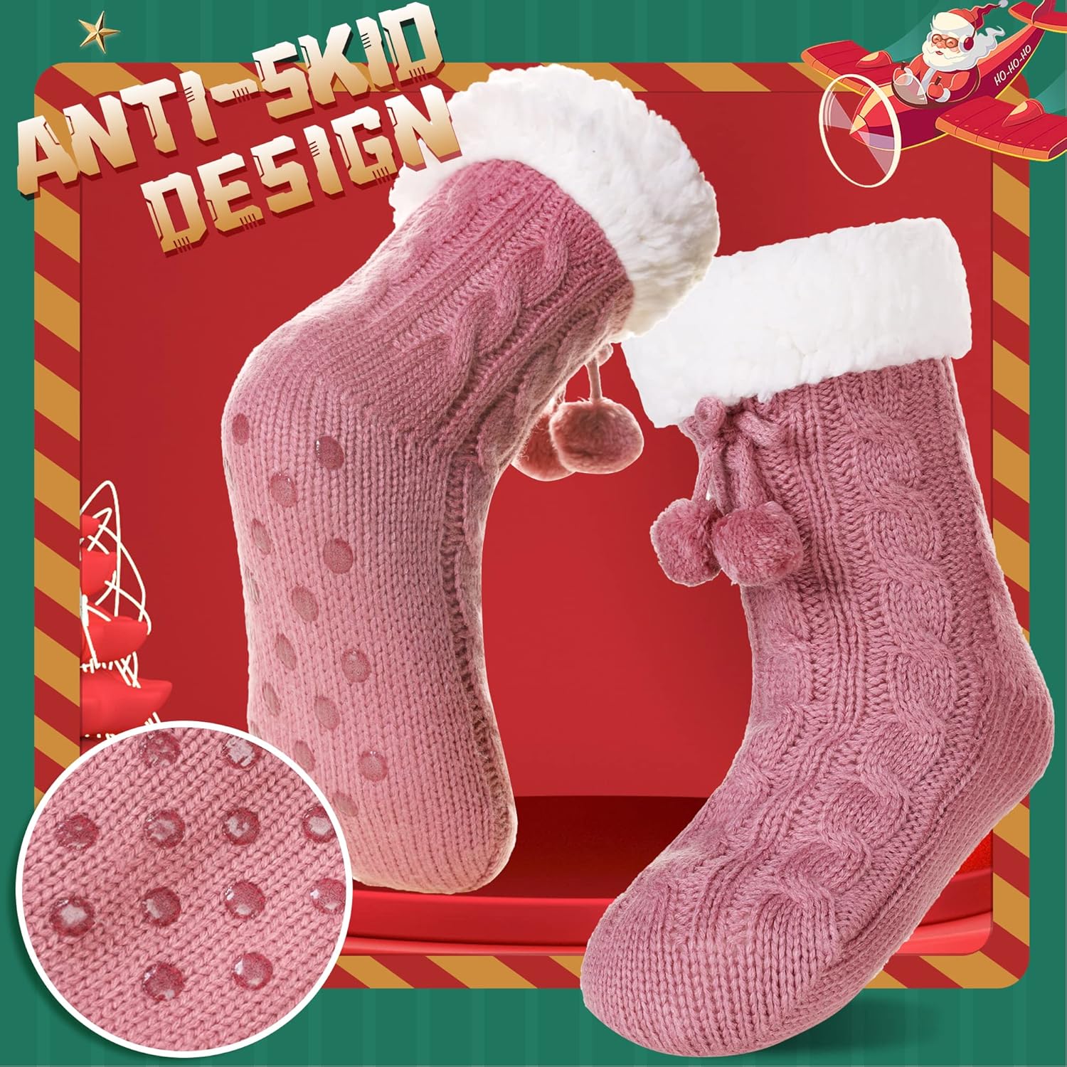 SeeyAN Kids Fuzzy Slipper Socks