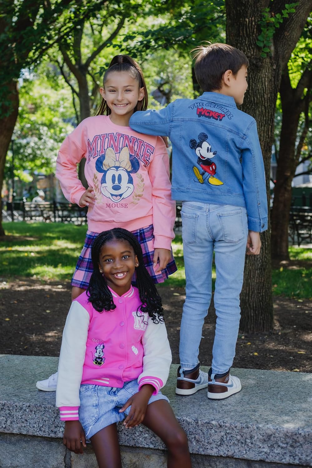 Disney Minnie Mouse Frozen Lilo Stitch Girls Varsity bomber jacket Toddler-14-16