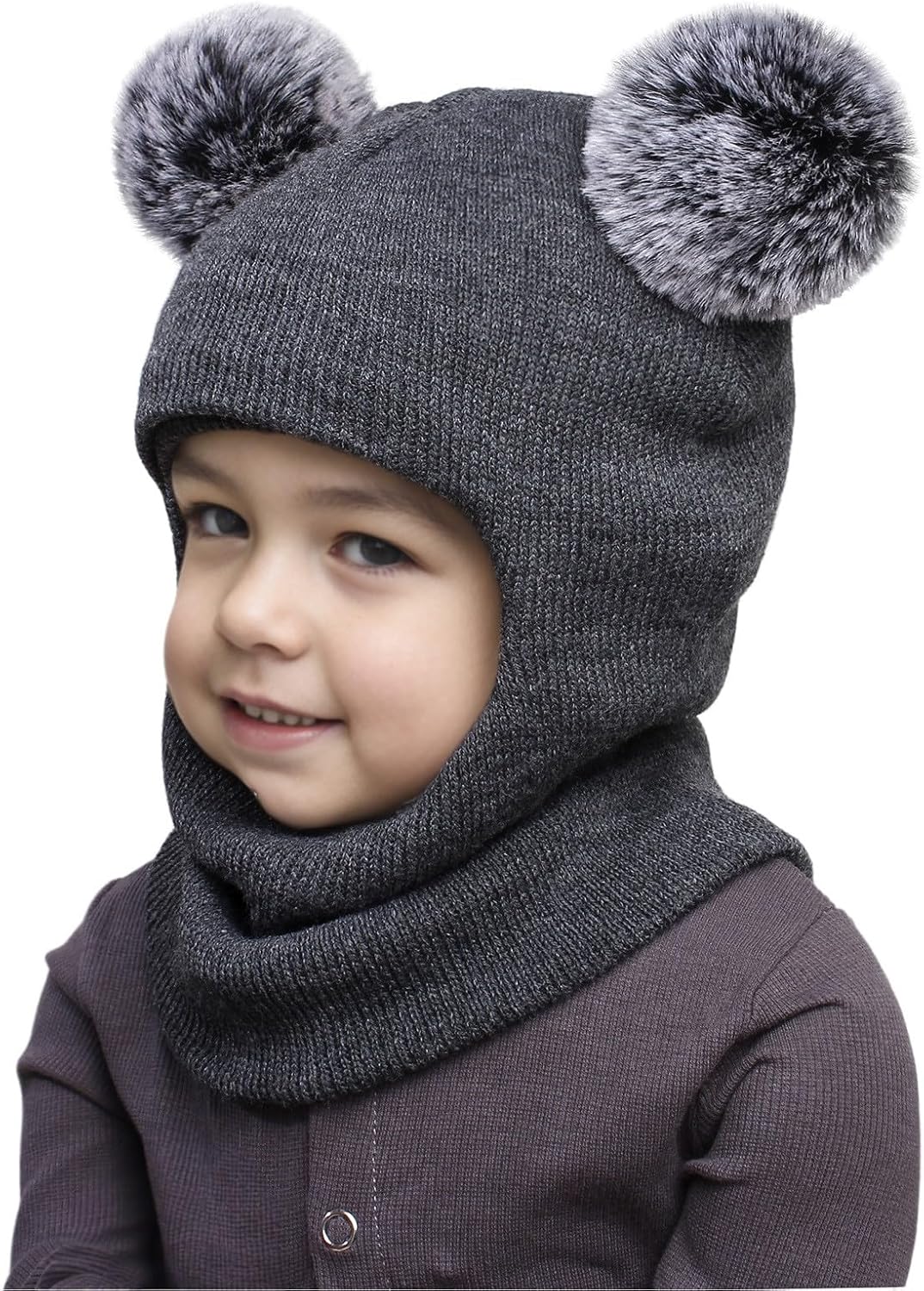 Baby Winter Hat Scarf Set - Toddler Balaclava Hat Fleece Lined Neck Warmer