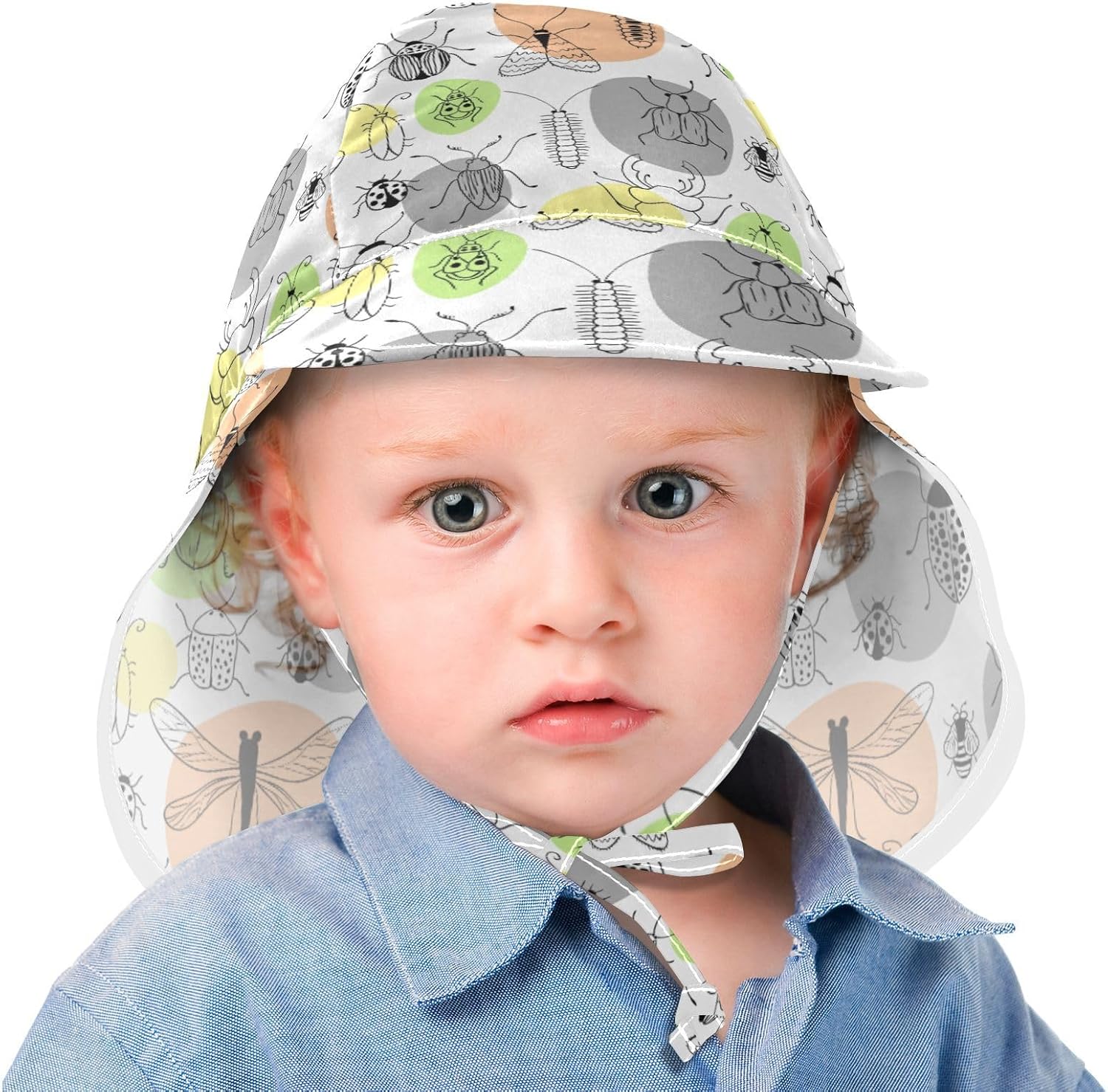 WIFIU Toddler Sun Hat Adjustable Beach Bucket for Kids 2-4T