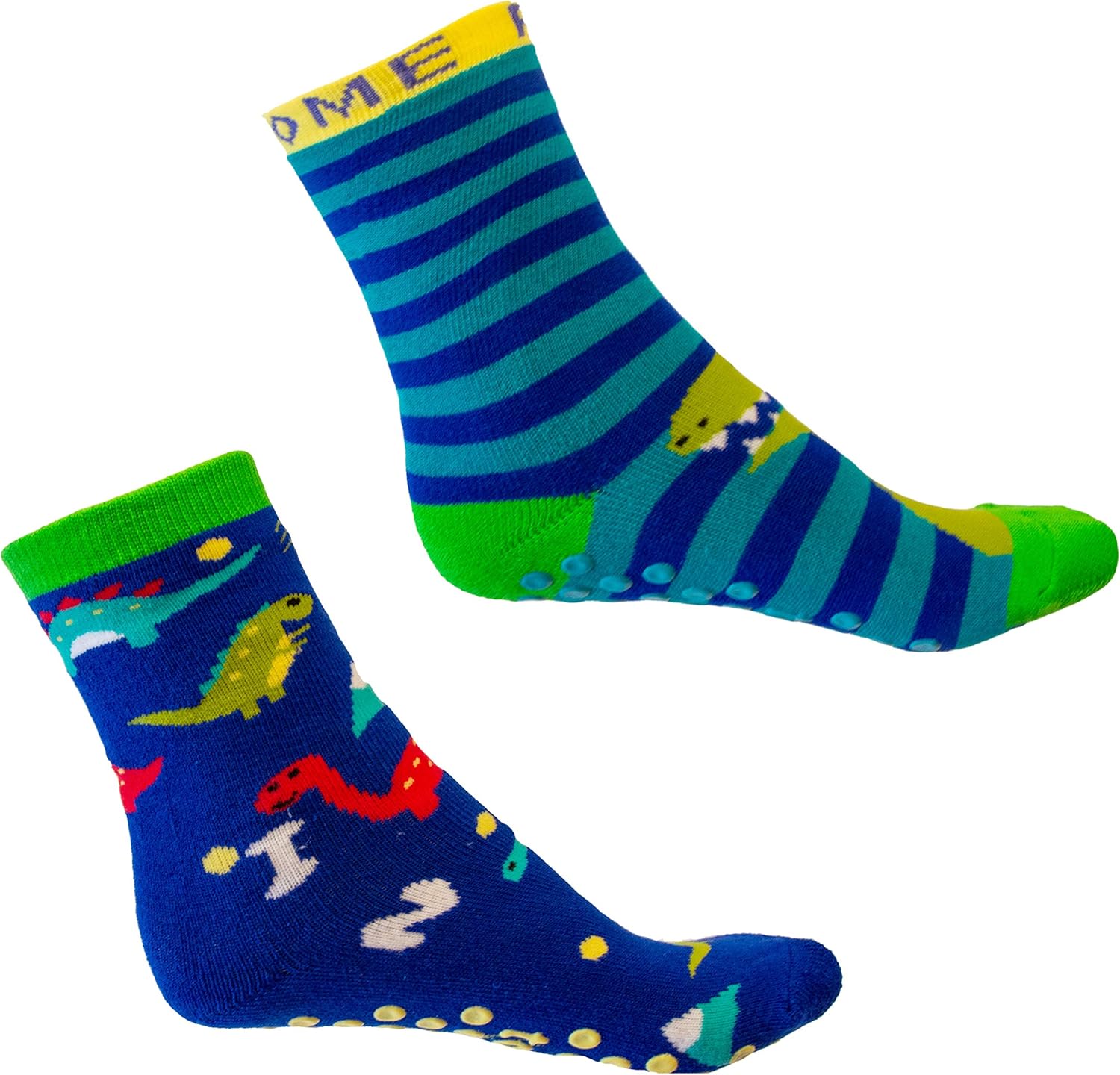 Totes Toddler Slipper Socks - Cozy Dino and Unicorn Design