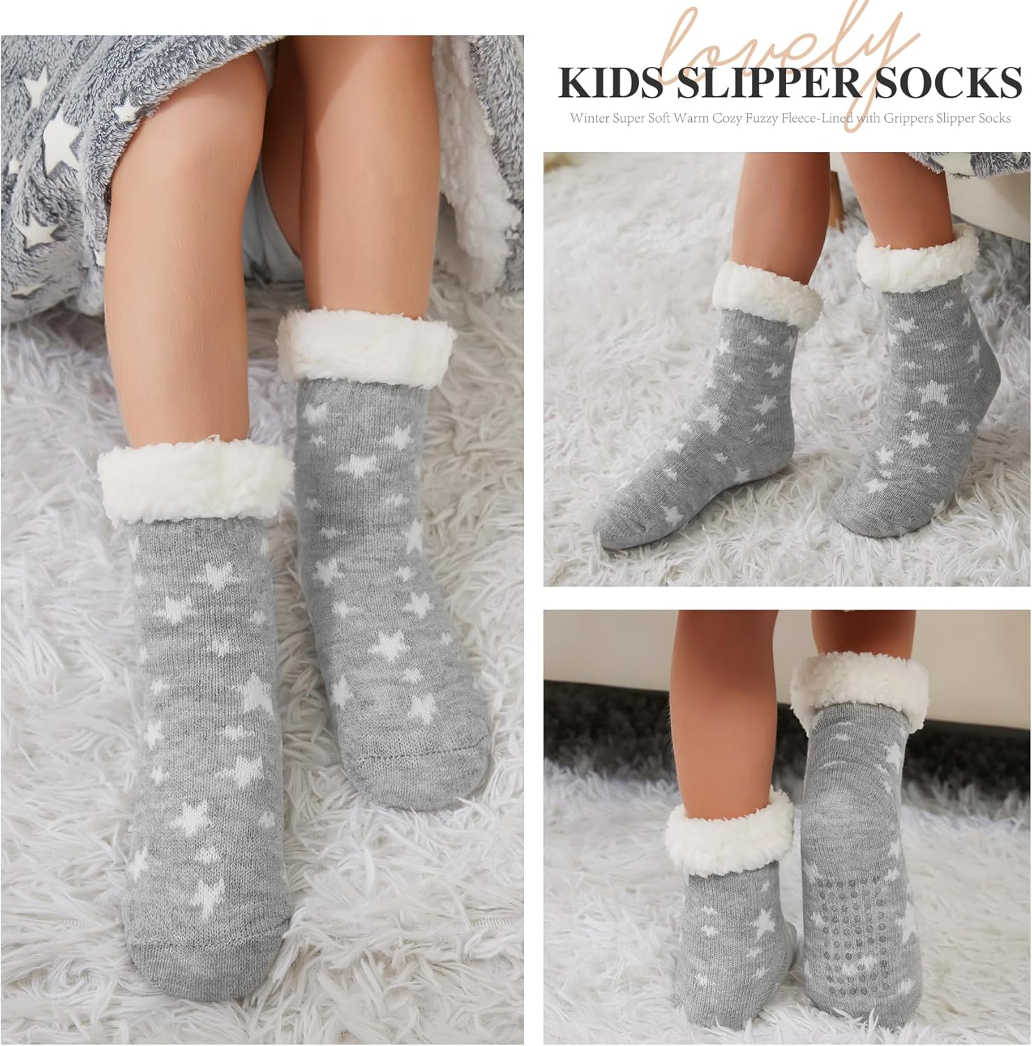 Cozy Fuzzy Slipper Socks for Kids