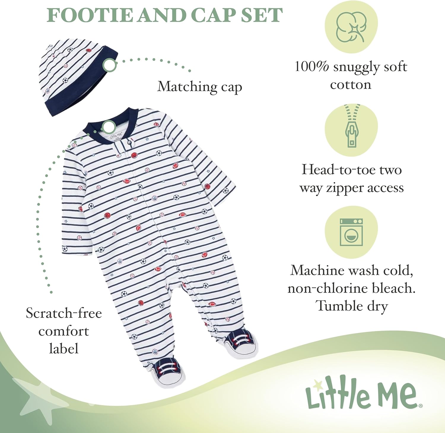 Little Me Harmless 100 Cotton Romper with Hat