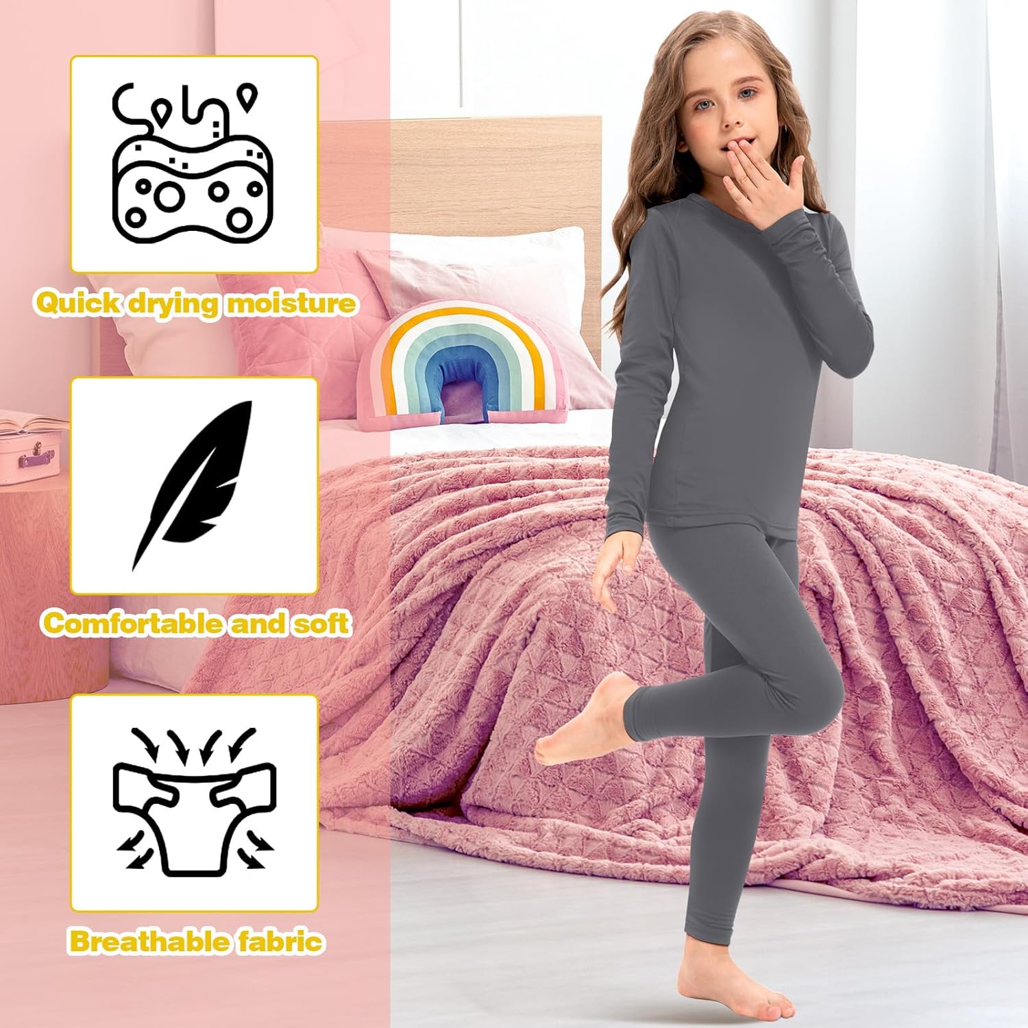 Silkfly 5 Set Thermal Underwear for Girls