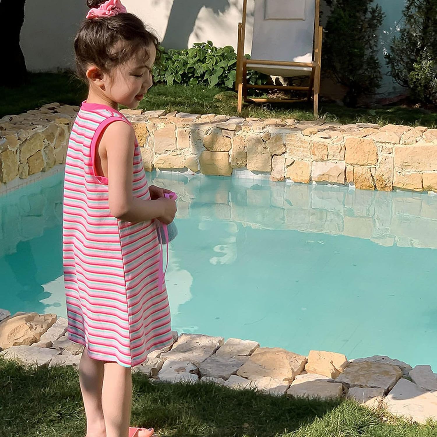 Cute Sleeveless Pleated Dress for Baby Girl