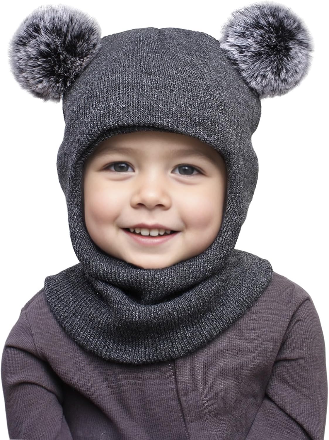 Baby Winter Hat Scarf Set - Toddler Balaclava Hat Fleece Lined Neck Warmer