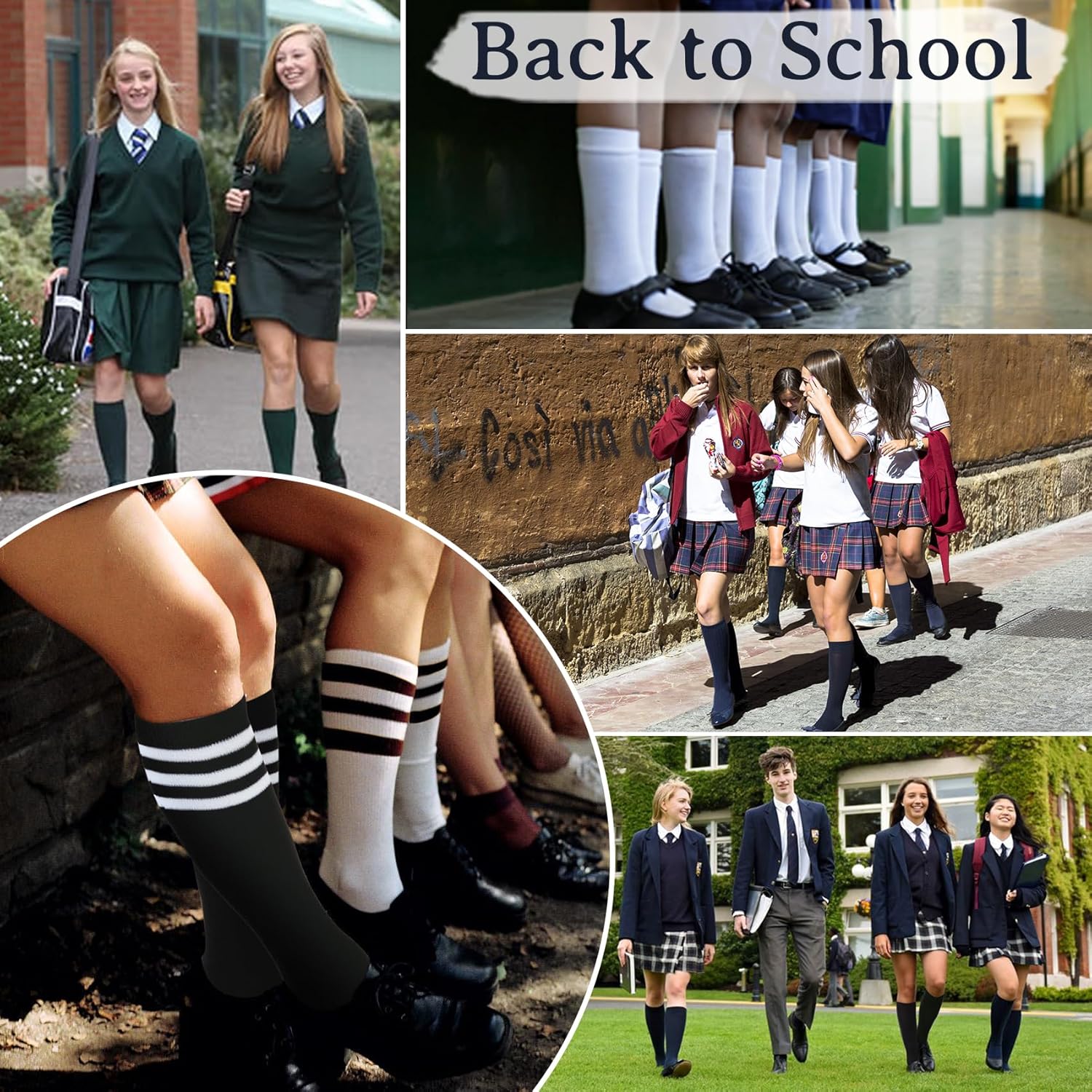 Fun 3-Pair Knee High Socks for Kids