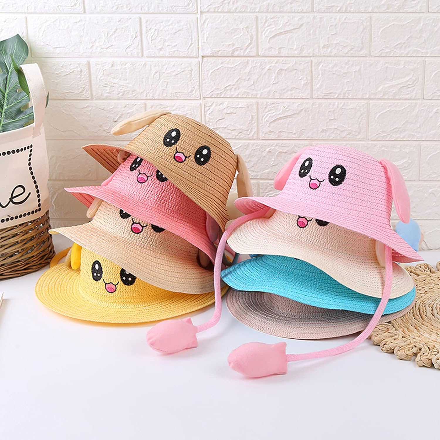 Baby Sun Straw Hat Adjustable Bucket Swimsuit UPF 50 Country Sunshade