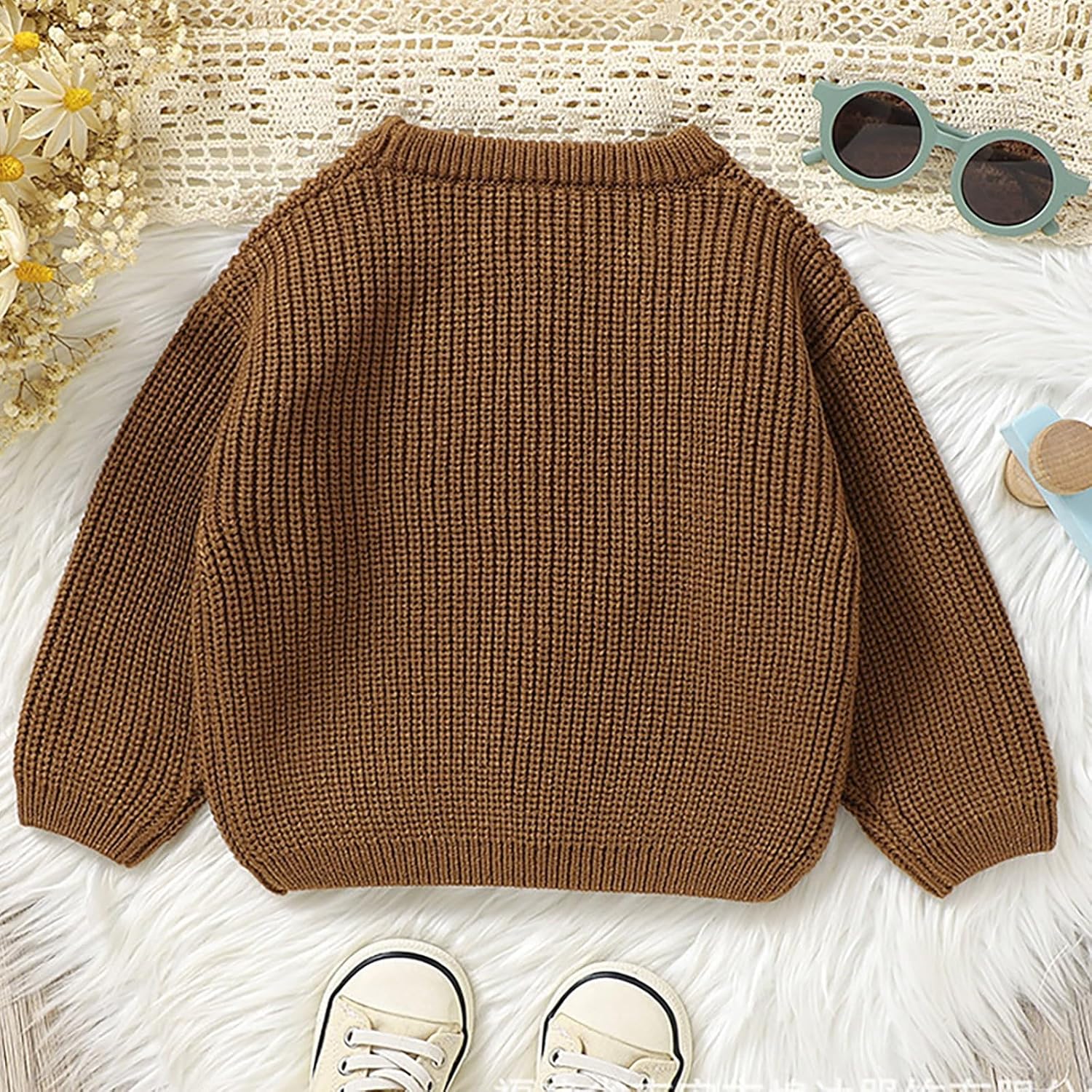 Cute Turkey Three Pattern Knitted Sweater Dress for Kids