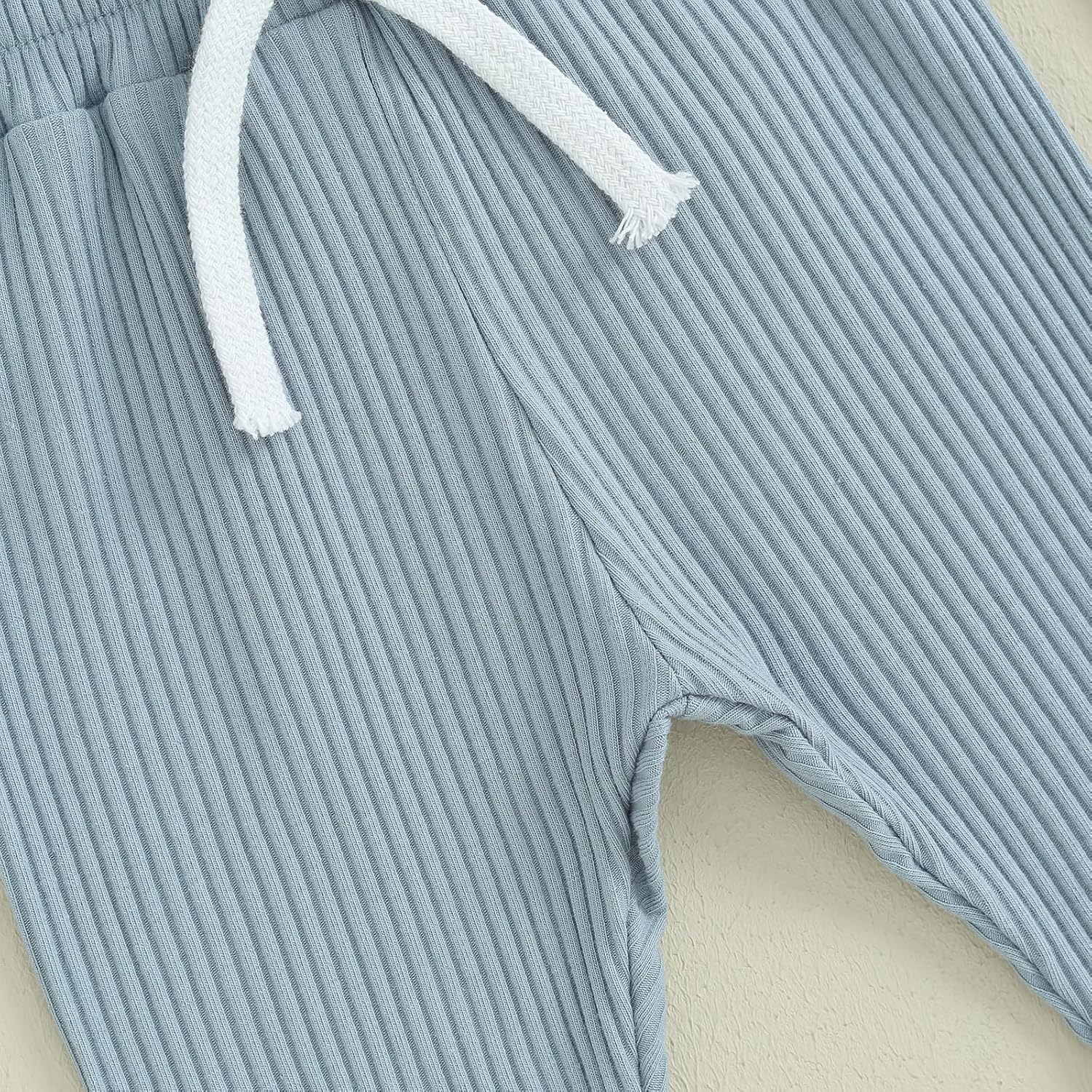SHUING 3-Piece Elastic Jogger Pants for Toddler Boys and Girls
