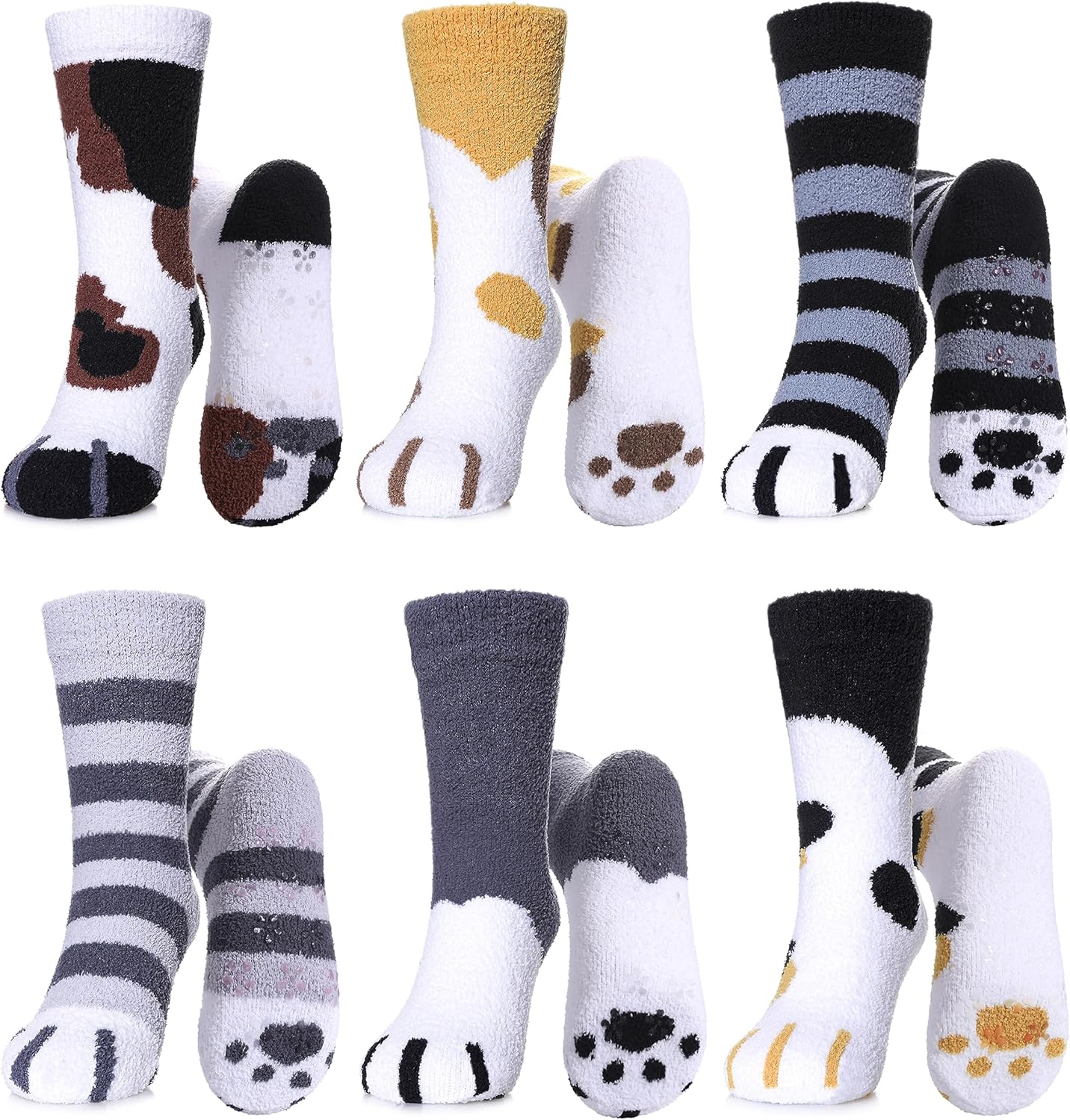 LINEMIN Kids Fuzzy Socks with Non-Slip Grip