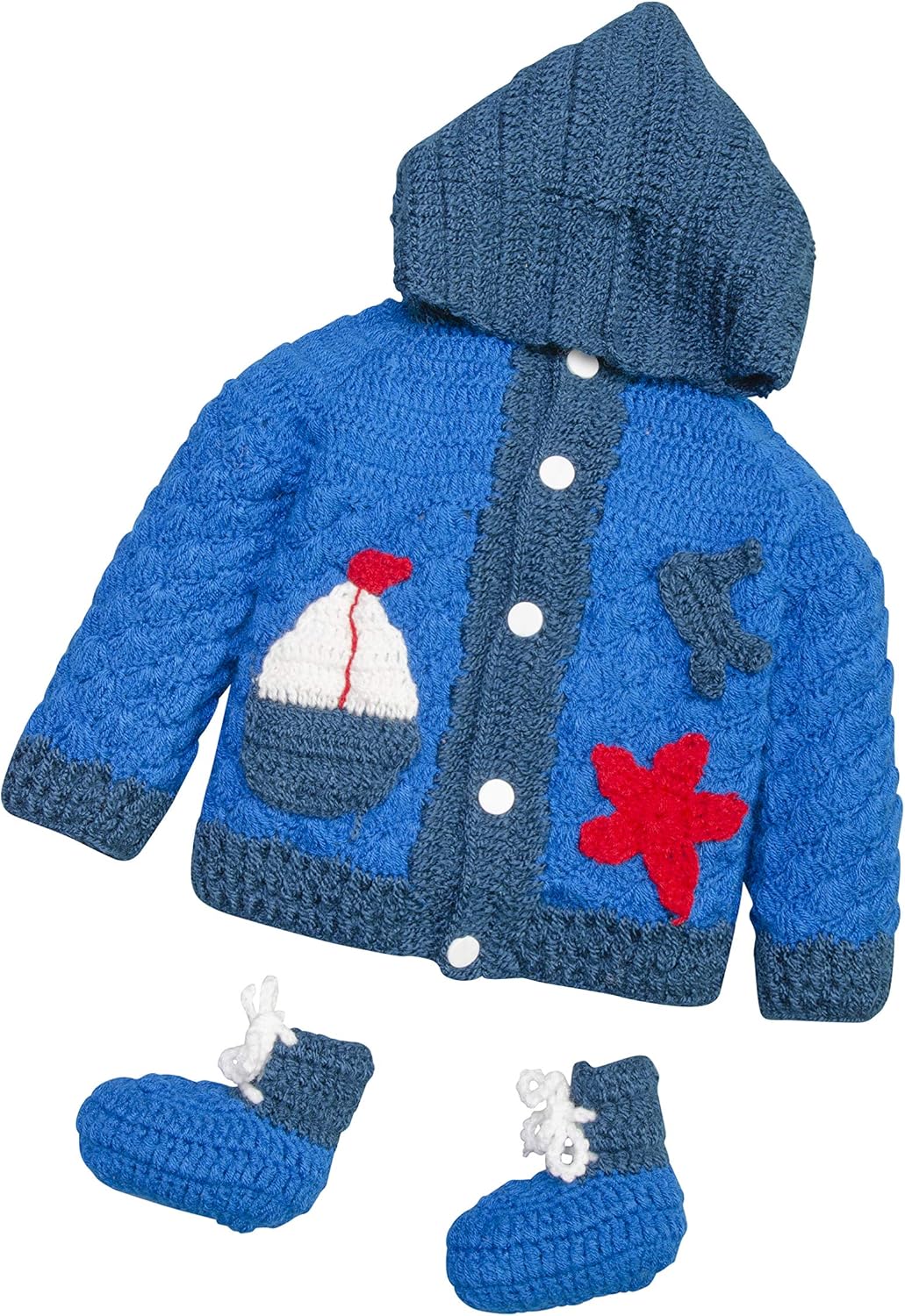 Adorable 6-12-Months Baby Set in Blue Red