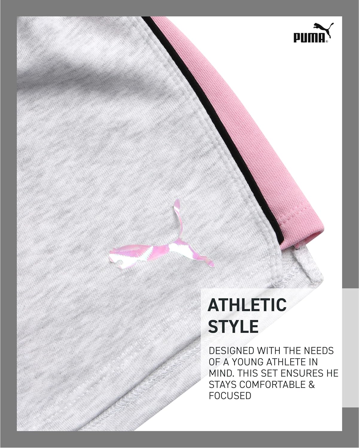 PUMA Womens Lightweight Cotton French Terry Shorts for Girls