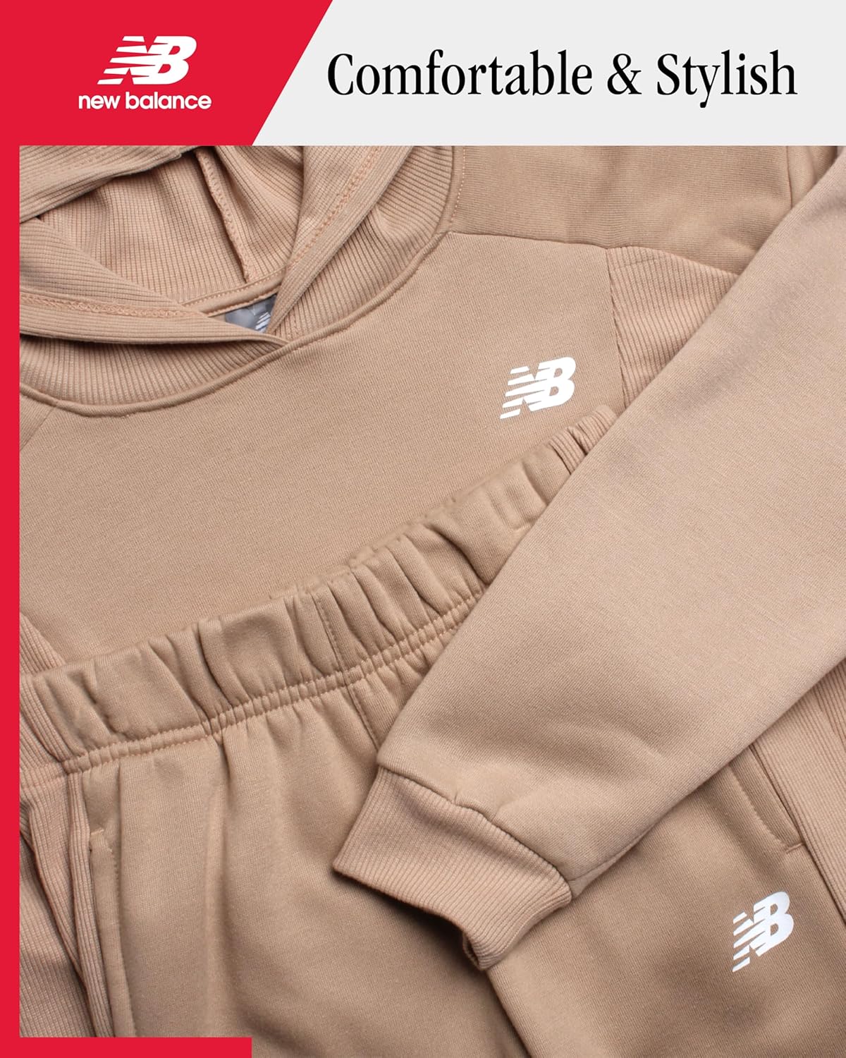 New Balance Girls Fleece Sweatsuit Set 7-12